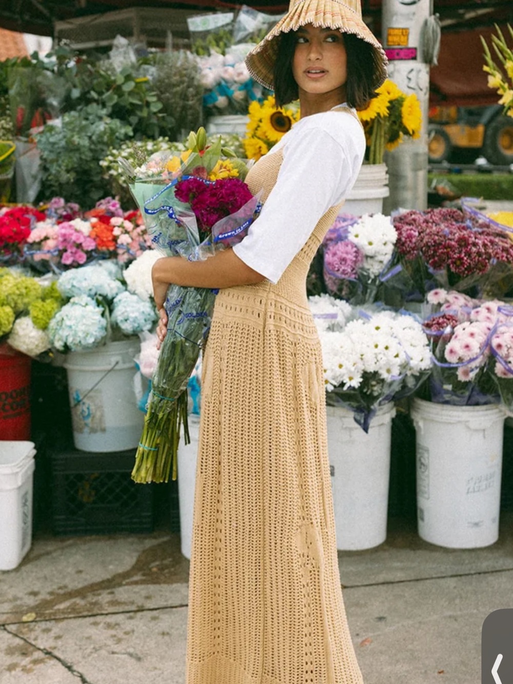 Beige Crochet Maxi Jumper